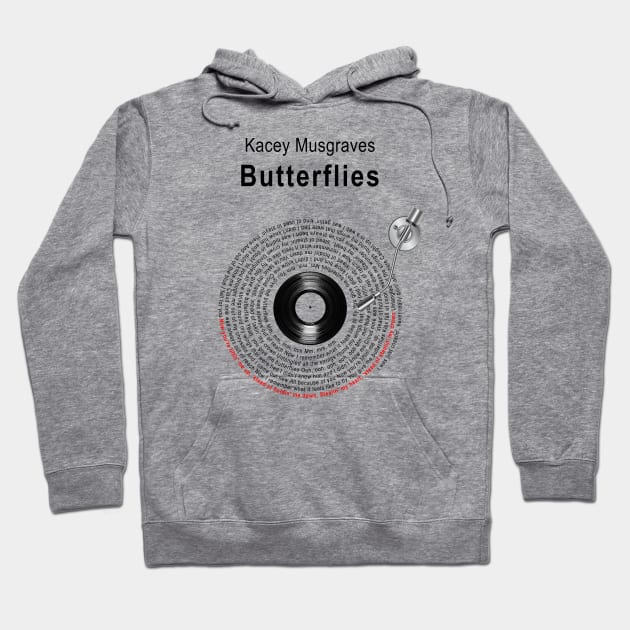 BUTTERFLIES LYRICS ILLUSTRATIONS Hoodie by Vansa Design